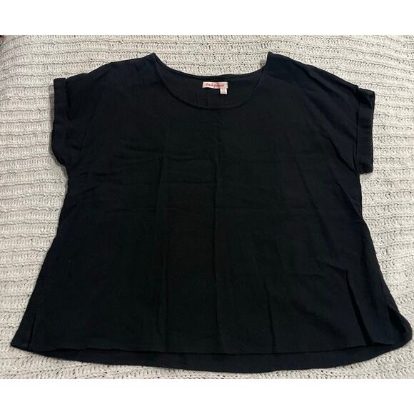 Fresh Produce Shirt Short Sleeve Crew Neck Tee Womens Large Black 22932 ASSAVLA - Picture 1 of 6